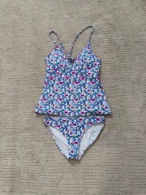 Vineyard Vines Blue White Floral Tankini Set